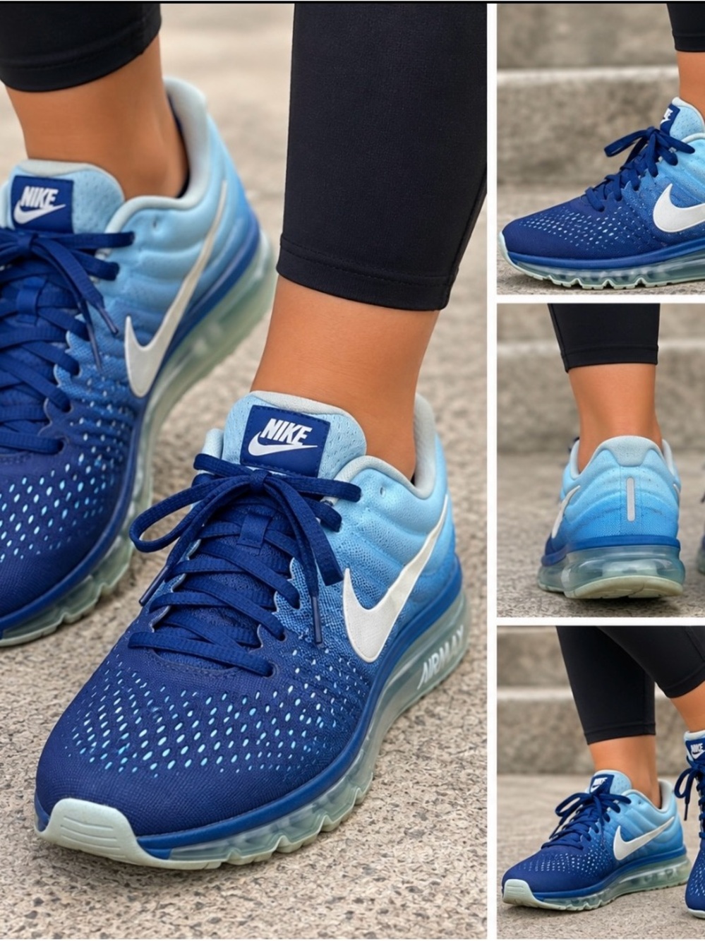 Nike Air Max 2017 GS Blue Gradient Running Shoes Size 7Y